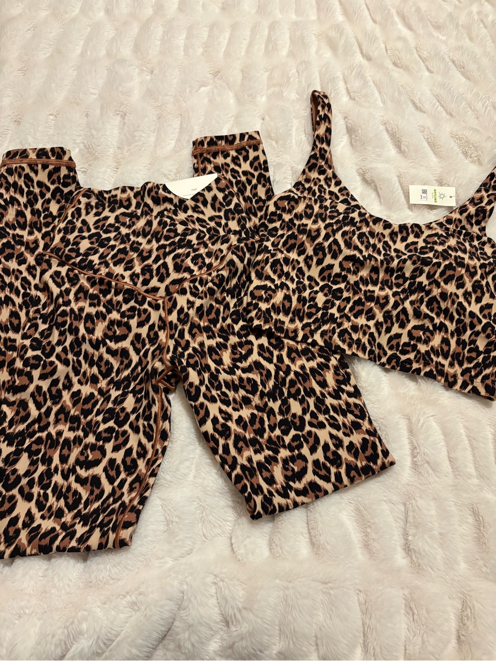 NWT aerie Leopard Print Tank Top and Leggings Set- Brown/Tan/Black